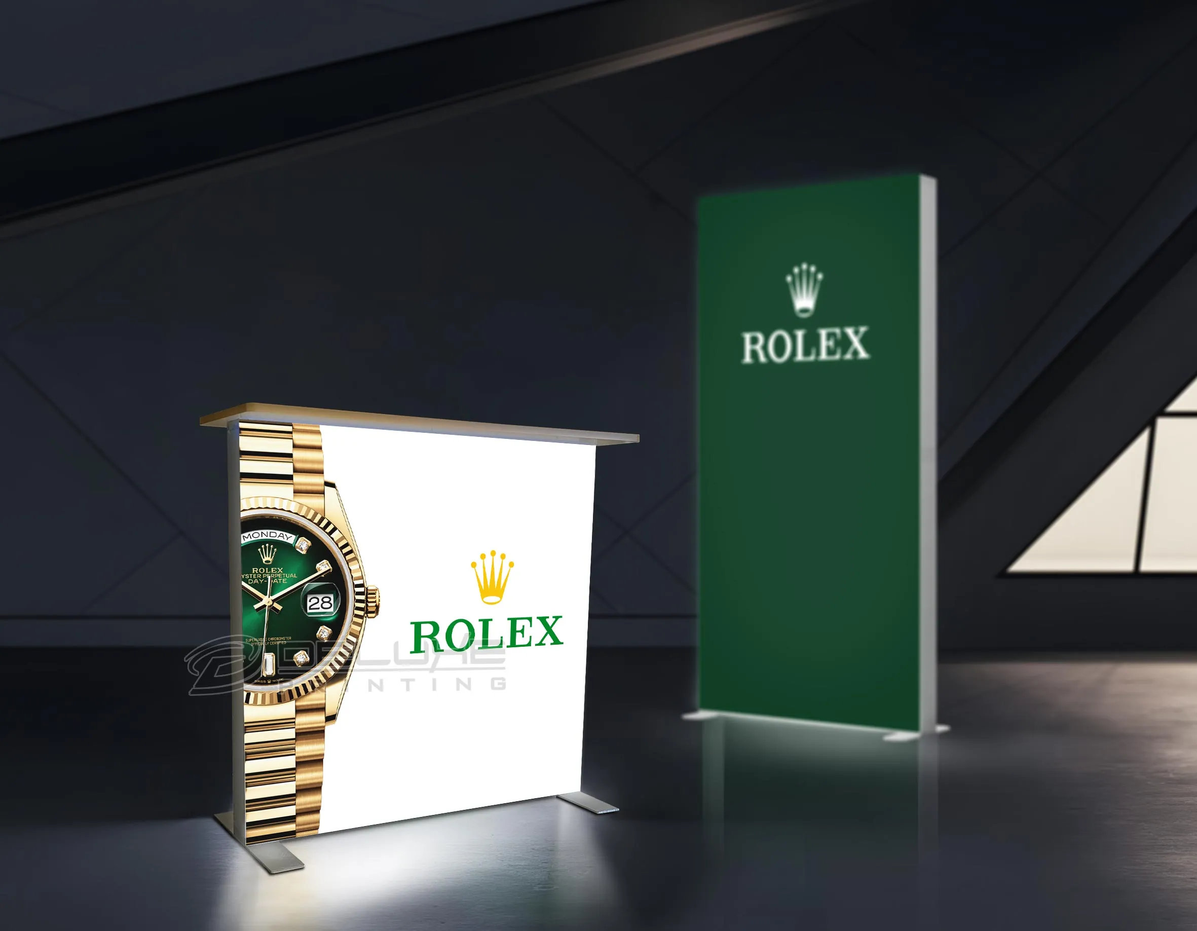 Backlit Exhibition Counter With Custom Image