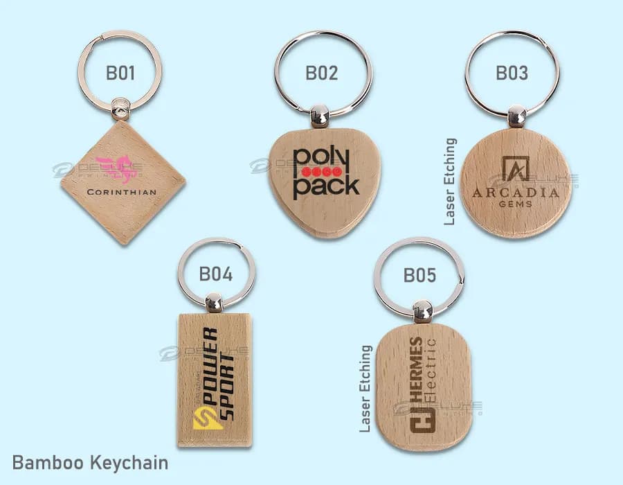 Bamboo/Cork Keychain Thumbnail 2 Image