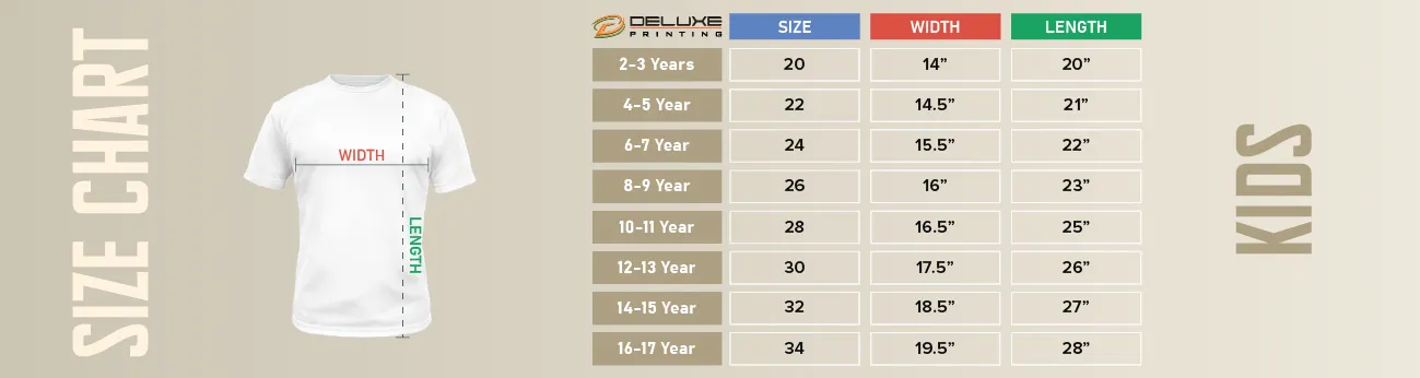 Kids Size Chart Dubai