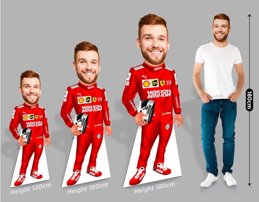 Racer Caricature Cutout Image