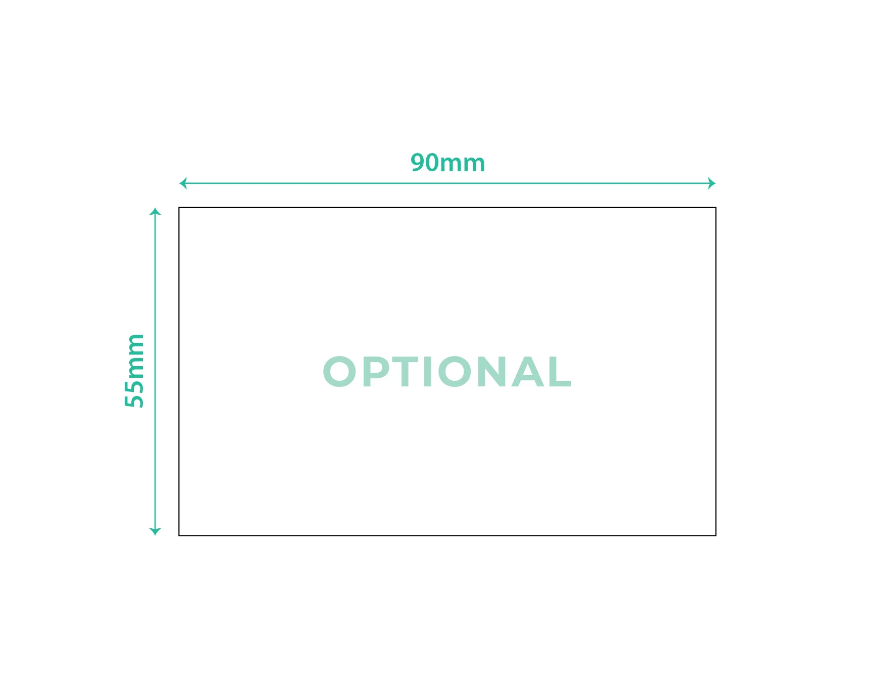 Business card in optional size 90x55mm