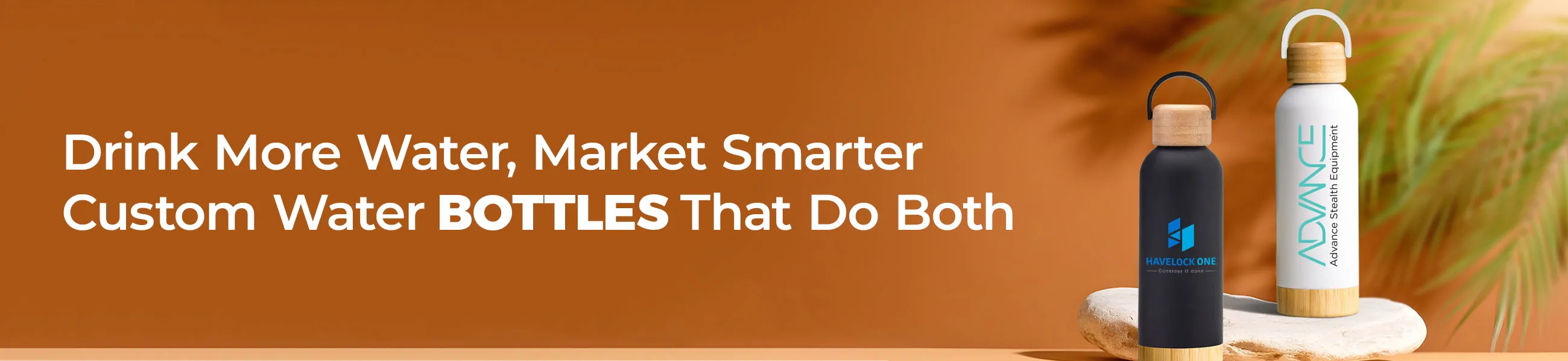 Sustainable Branding Water Bottle Banner Images