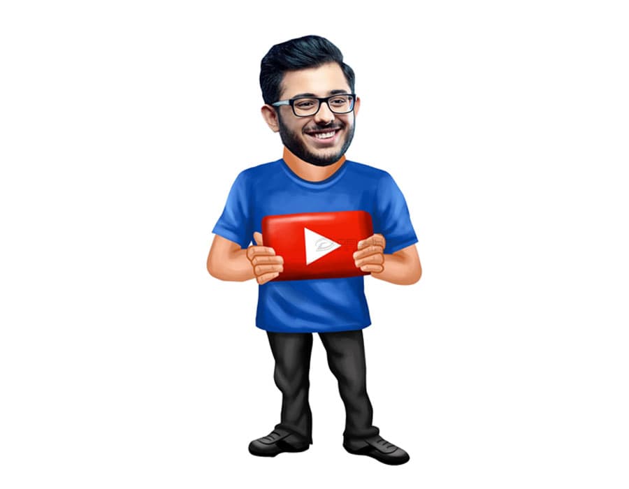 Youtuber Caricature Cutout Image