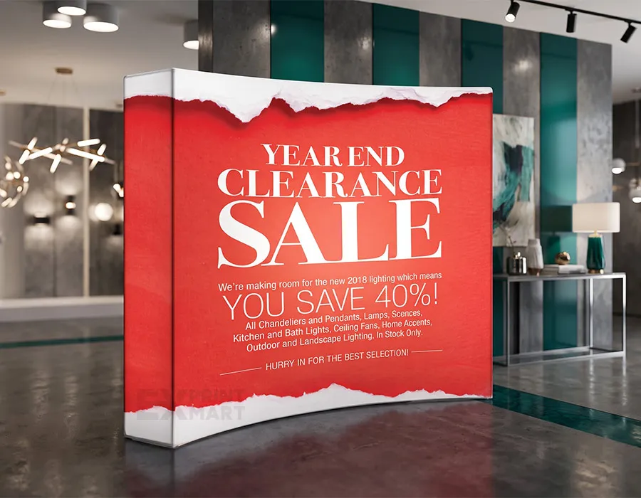 Backlit Curved Fabric Popup First Image