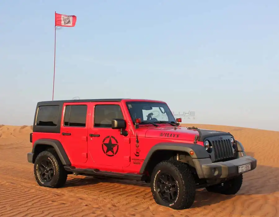 Car Desert Flags Dubai Image