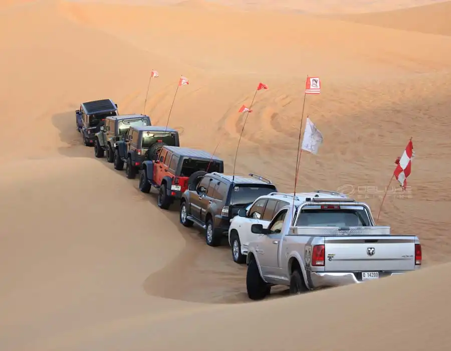 Car Desert Flags Dubai Image