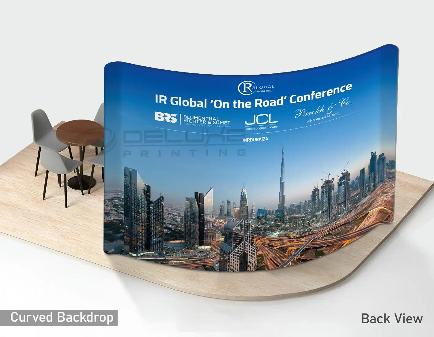 Both Side Curved Fabric Backdrop Image