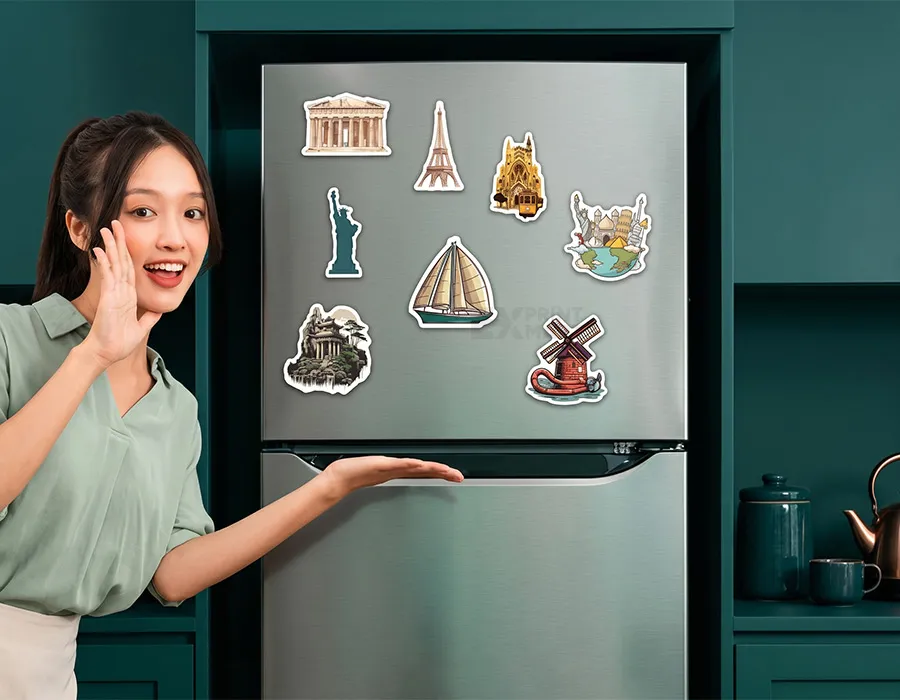 Fridge Round Magnetic Sticker Image