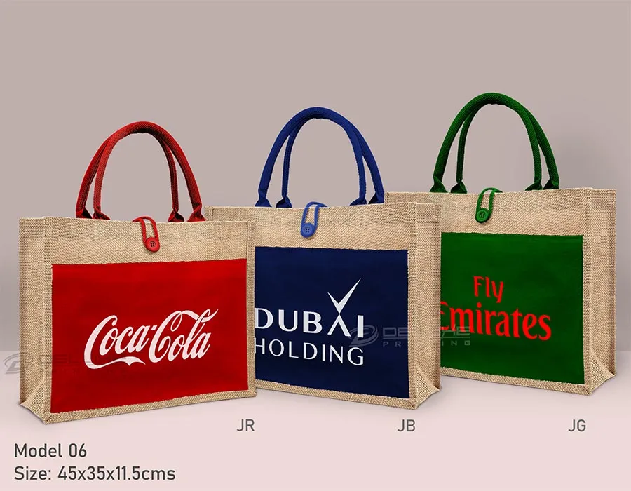 Jute Bag With Canvas Pocket Thumbnail 4 Image