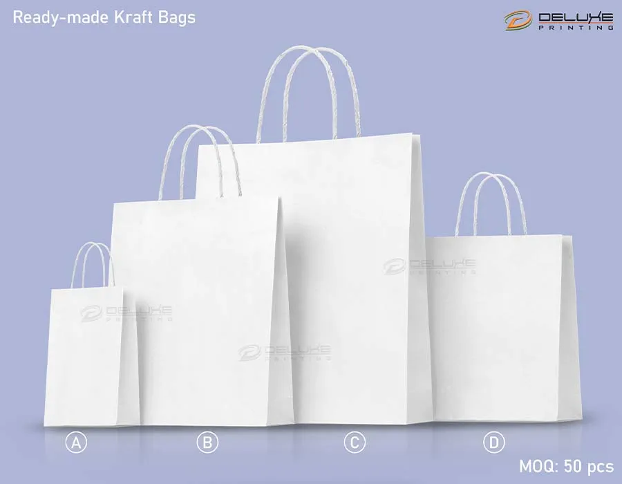 Kraft Bags (White) Thumbnail 2 Image