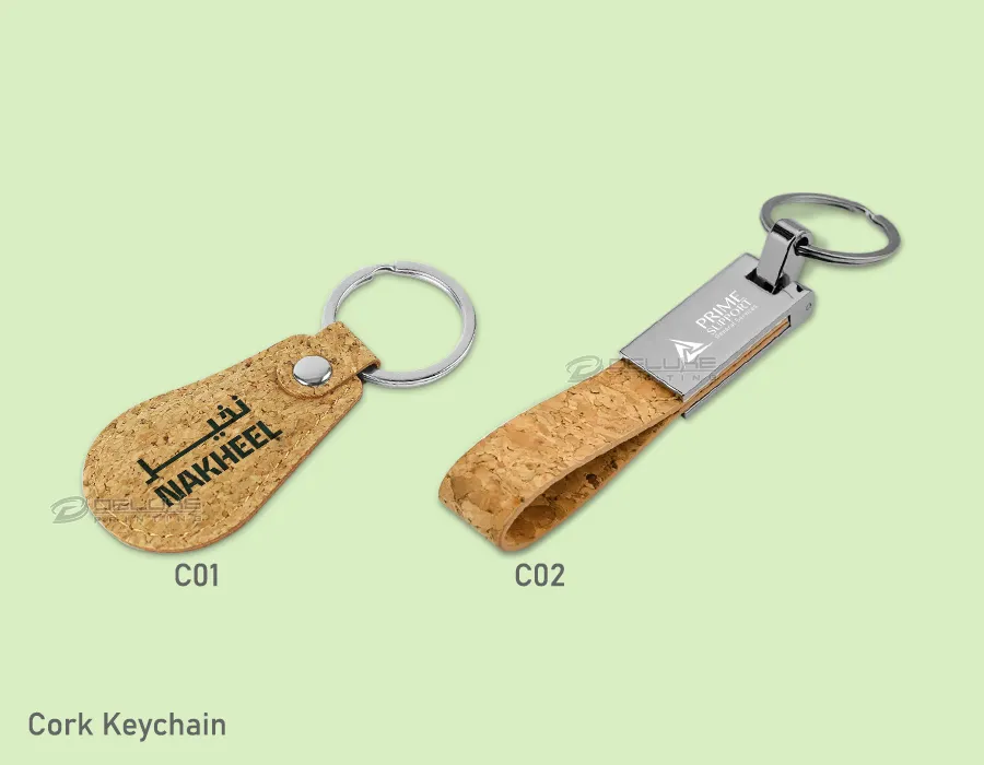 Bamboo/Cork Keychain Thumbnail 3 Image
