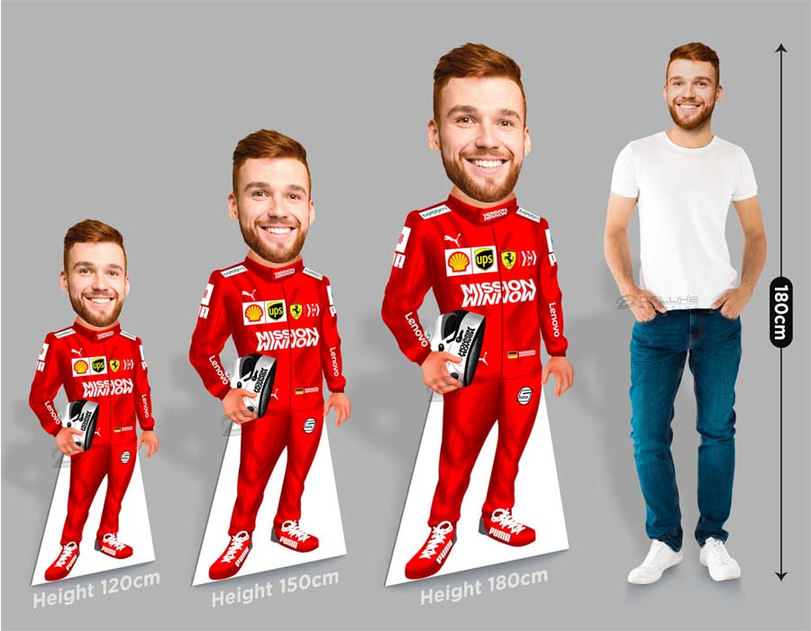 Racer Caricature Cutout Image