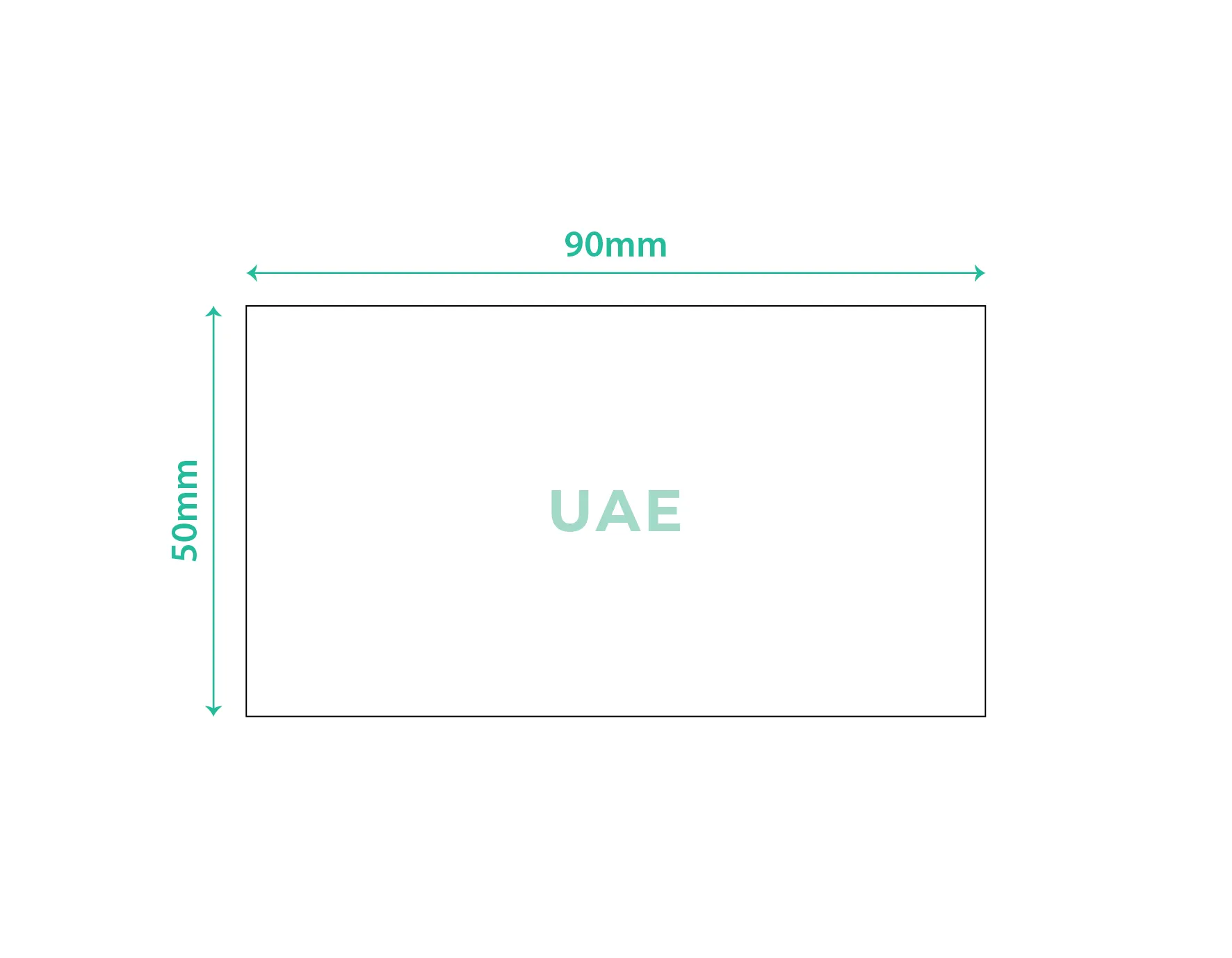 Business card in UAE standard size 90x50mm