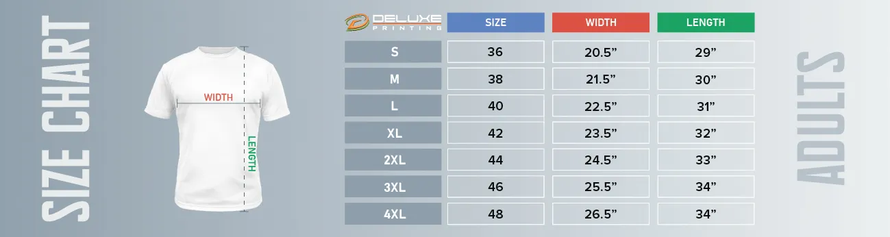 T-Shirt Size Chart Dubai