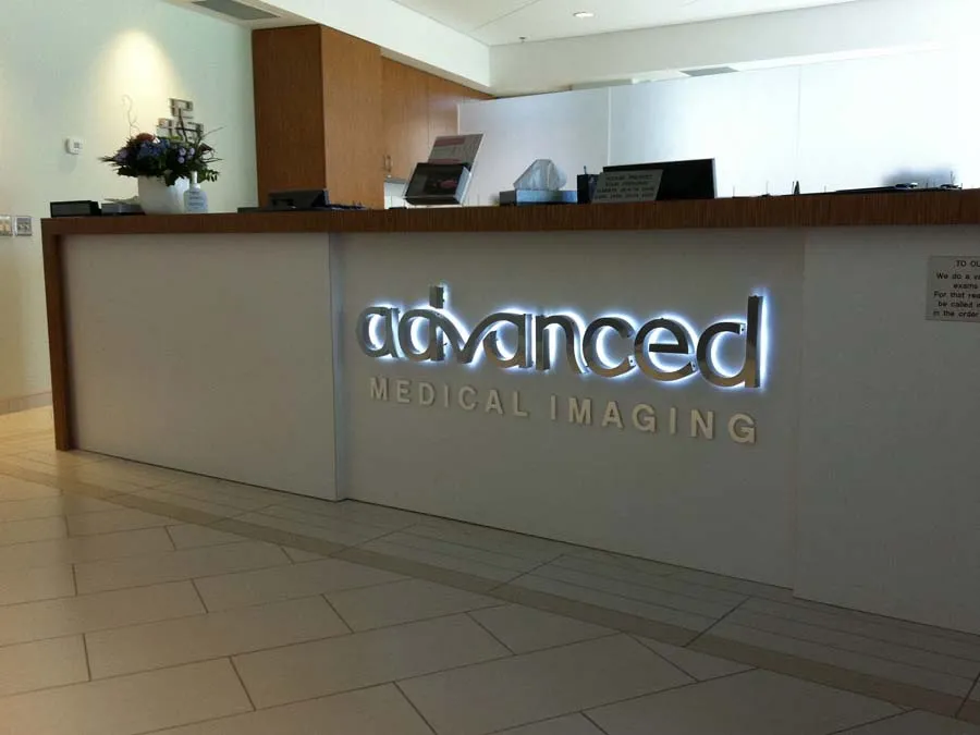 backlit reception Signage Dubai