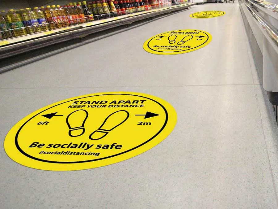Store Social Distancing Floor Sticker Dubai